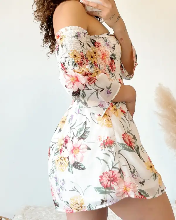 MARIE OFF SHOULDER FLORAL DRESS