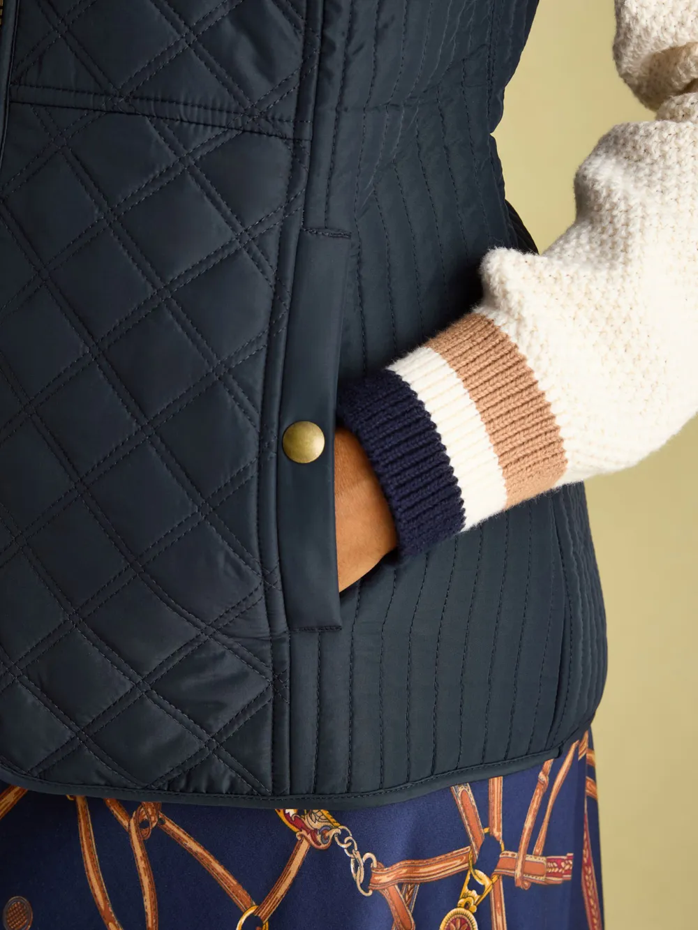 Navy Blue Showerproof Diamond Quilted Gilet