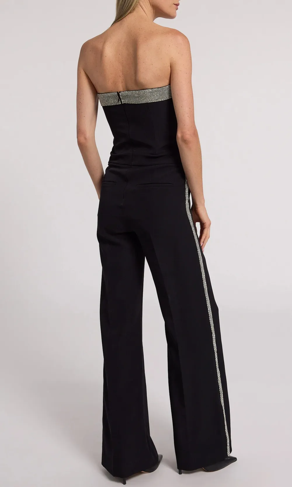 Rhinestone Decor Tube Jumpsuit