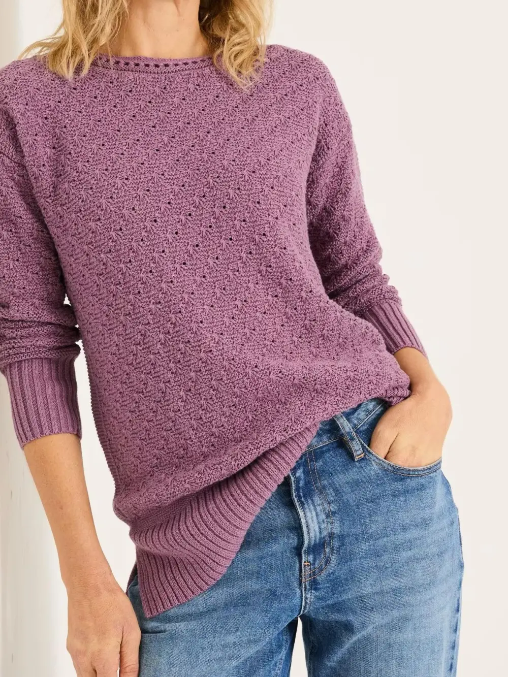 Purple Farryn Knitted 100% Cotton Knitted Jumper