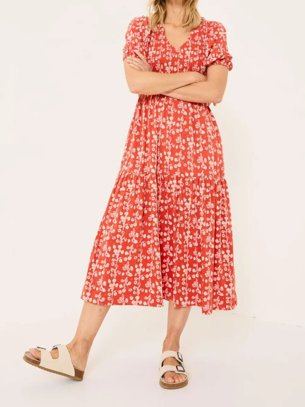 Burnt Orange Danielle Midi Dress