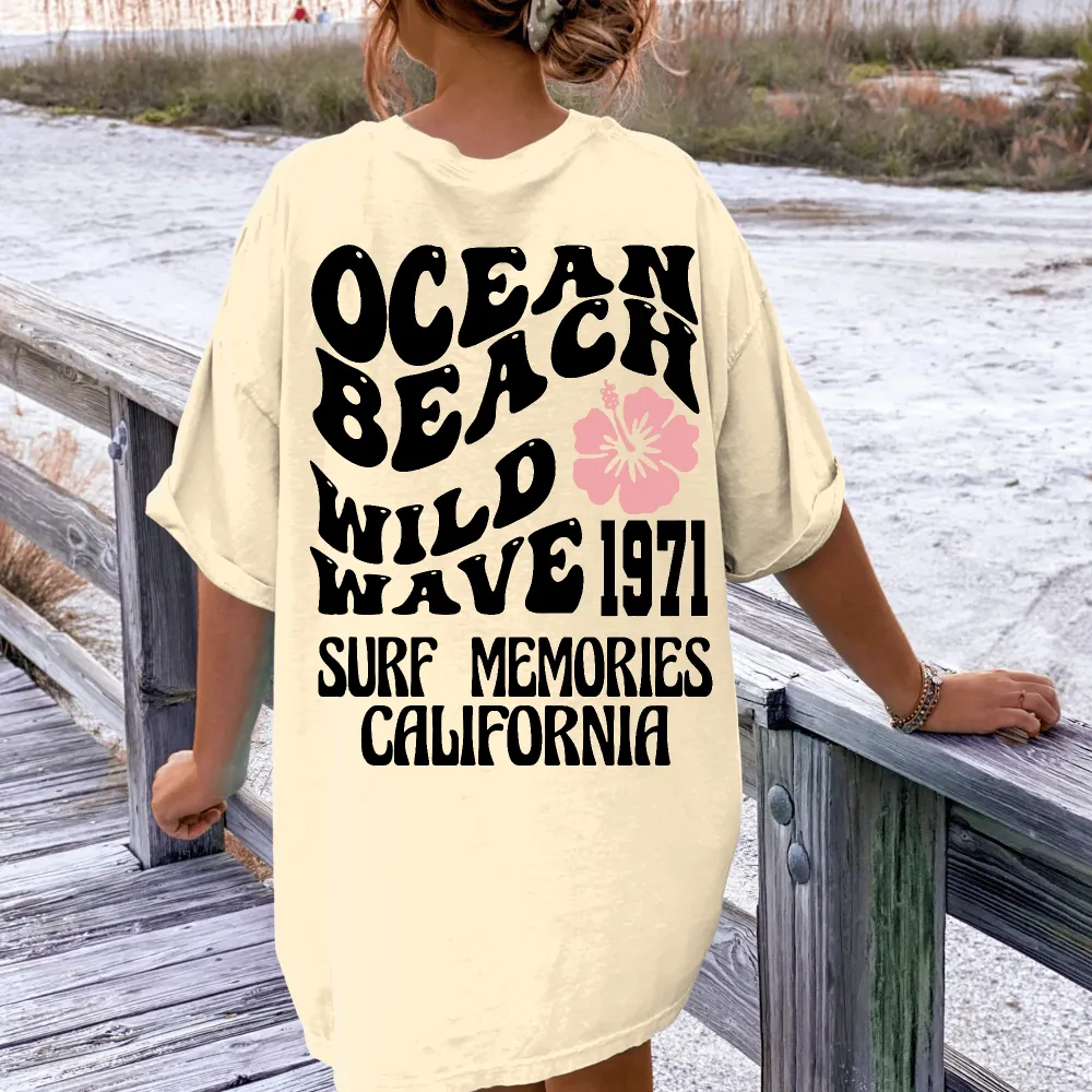 Ocean Beach Surf Memory Print Tee