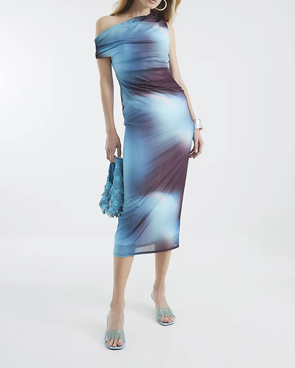 Blue Gradient Slim Fit Fashionable Women's Dresses