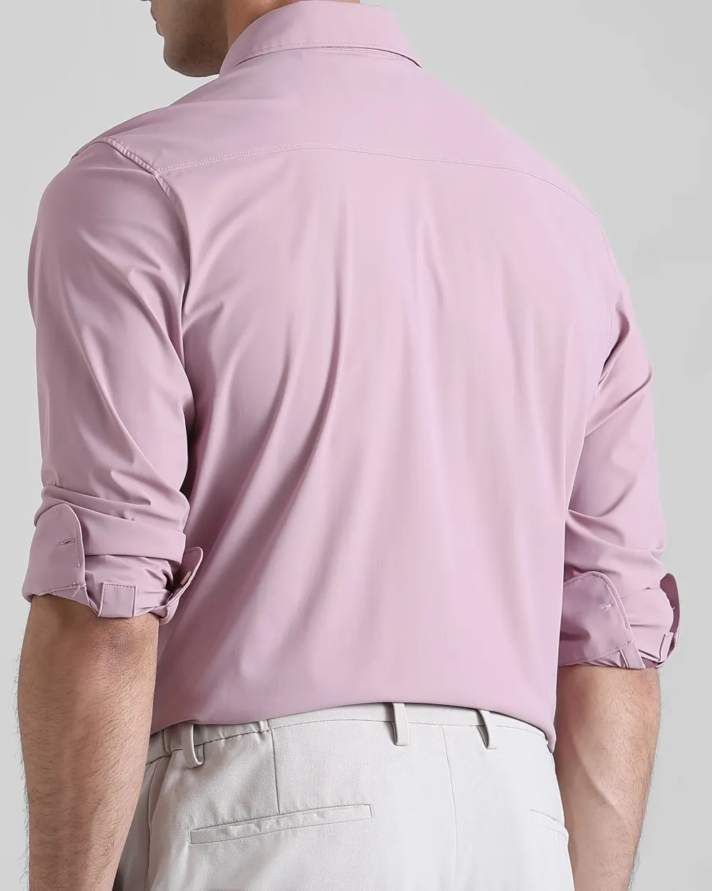 Leisure Soft And Comfortable Slim-Fit Lilac Shirt