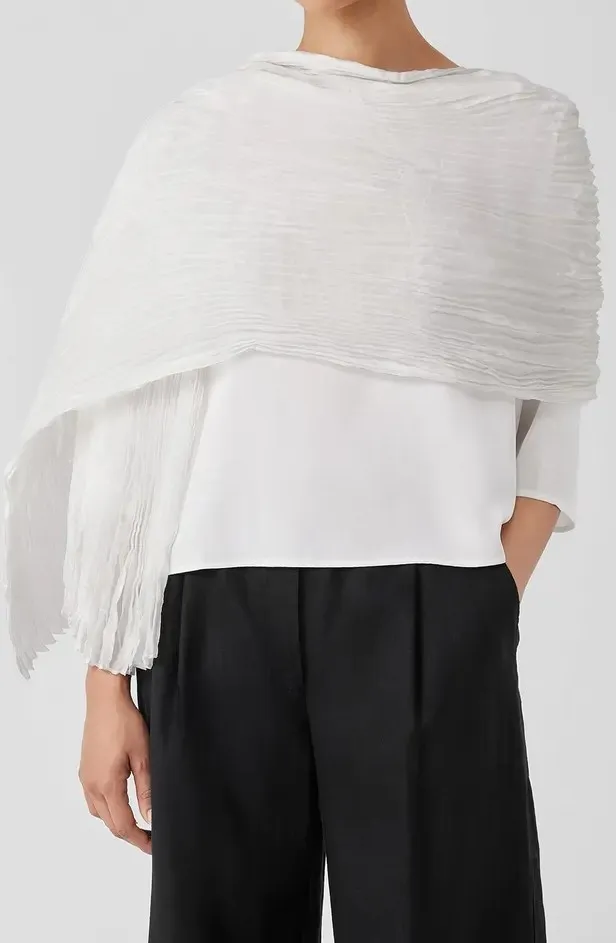 Casual White Silk Scarf