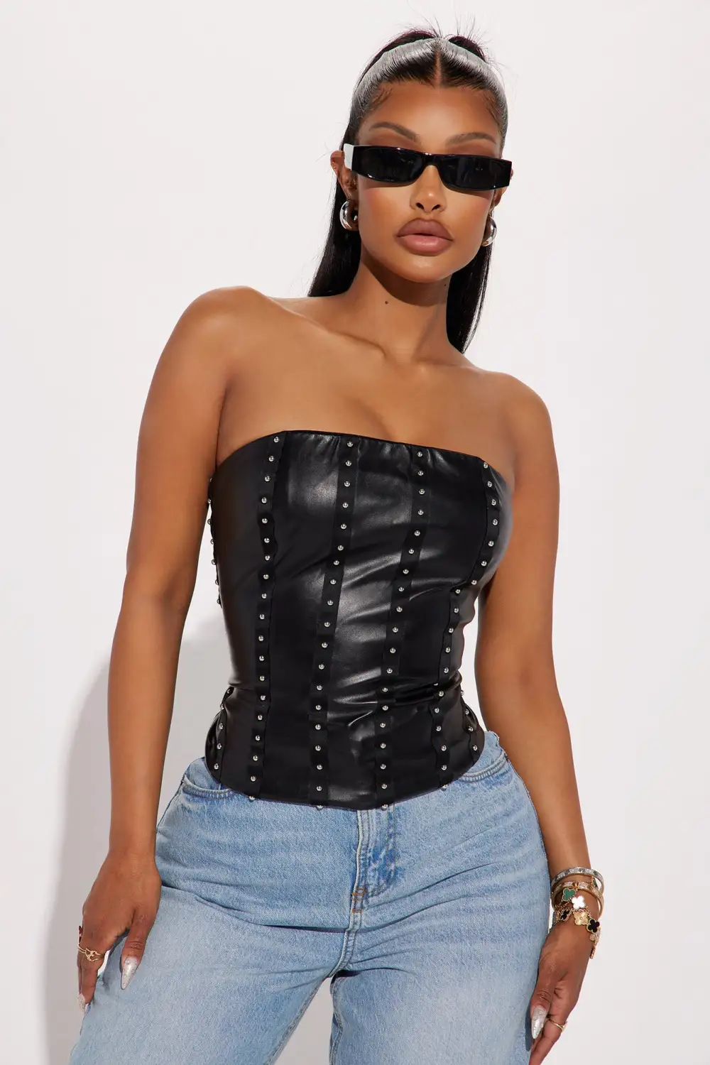 Fantasy Era PU Top - Black