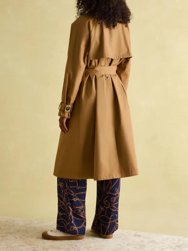 Brown Waterproof Belted Trench Coat