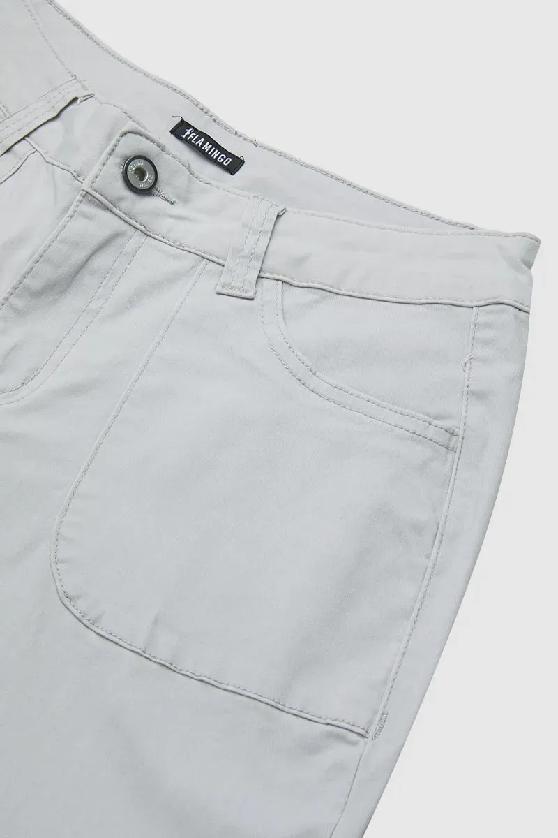 Zip Fly Mid Waist Straight Leg Pants