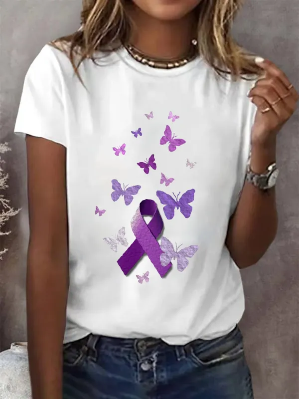 Purple Awareness Ribbon T-Shirt