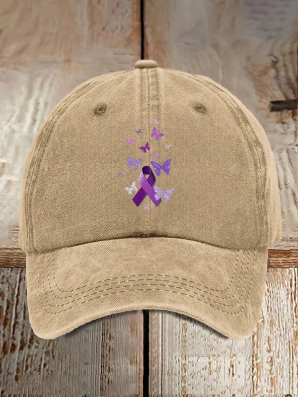 Purple Awareness Ribbon Baseball Caps