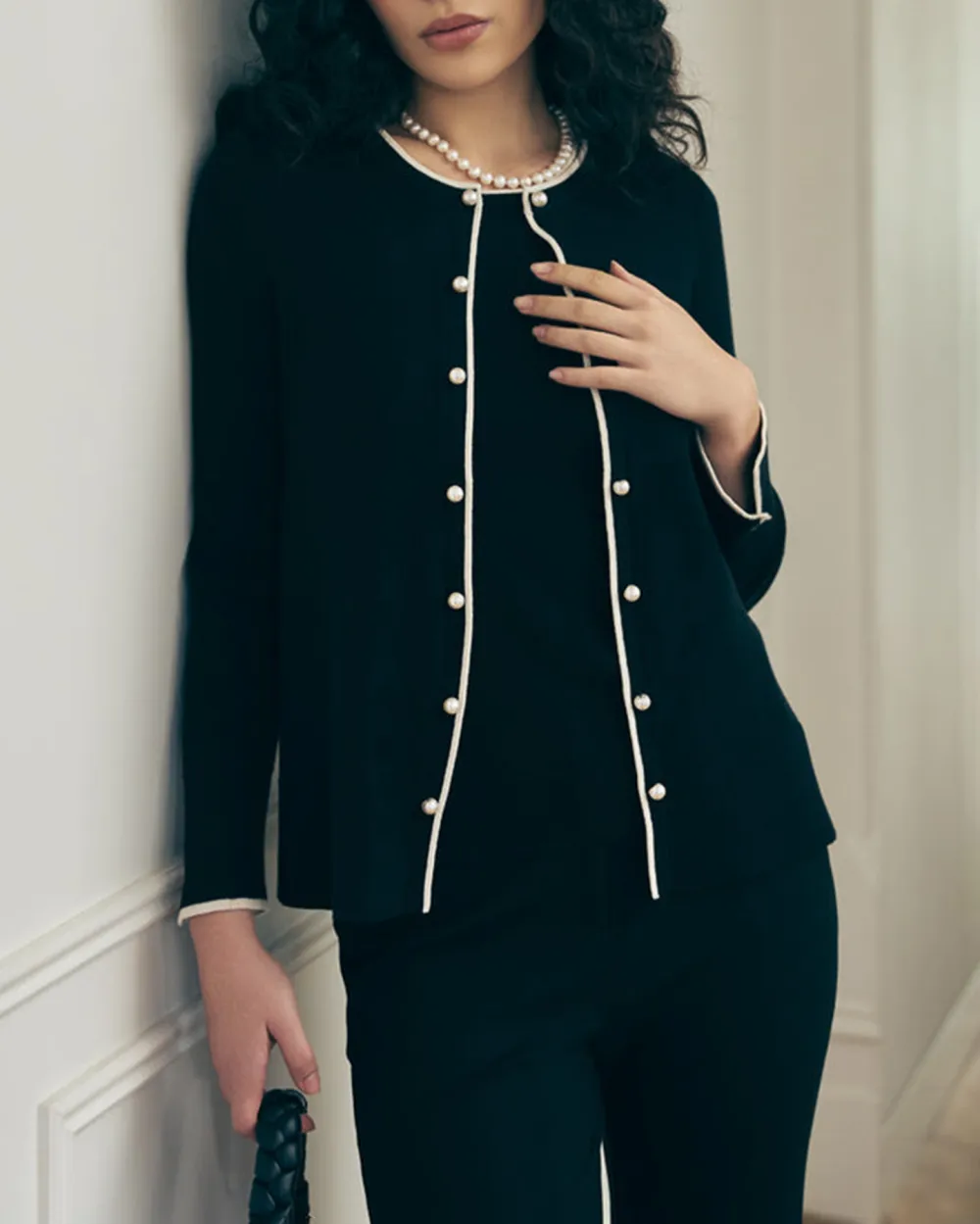 Contrast Rib Cardigan