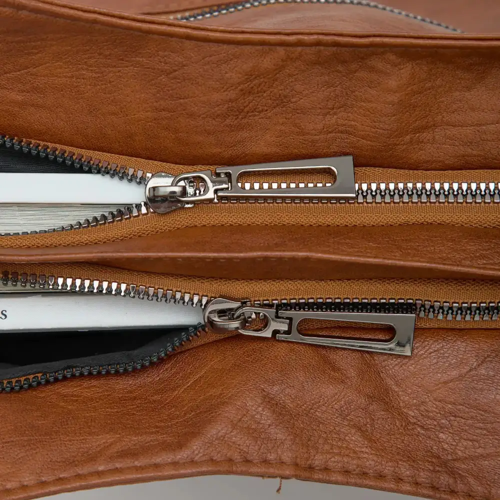 Pocket Front Leather Crossbody Bag