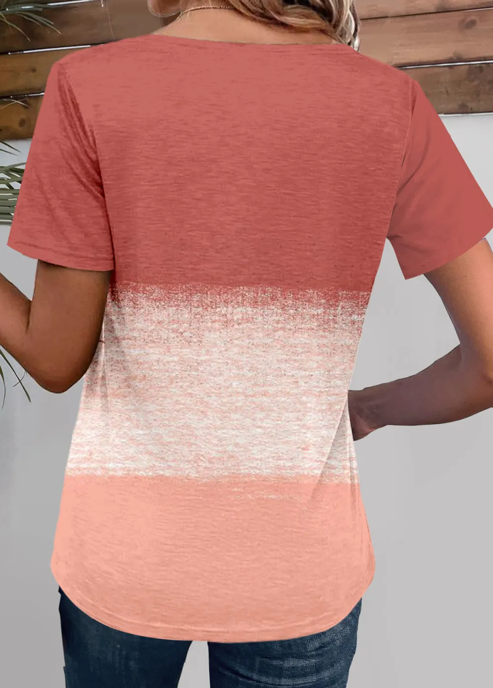 Dusty Pink Ruched Short Sleeve Square Neck T Shirt
