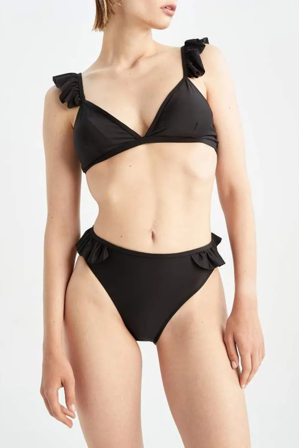 Modern Solid Cutout Swimsuit