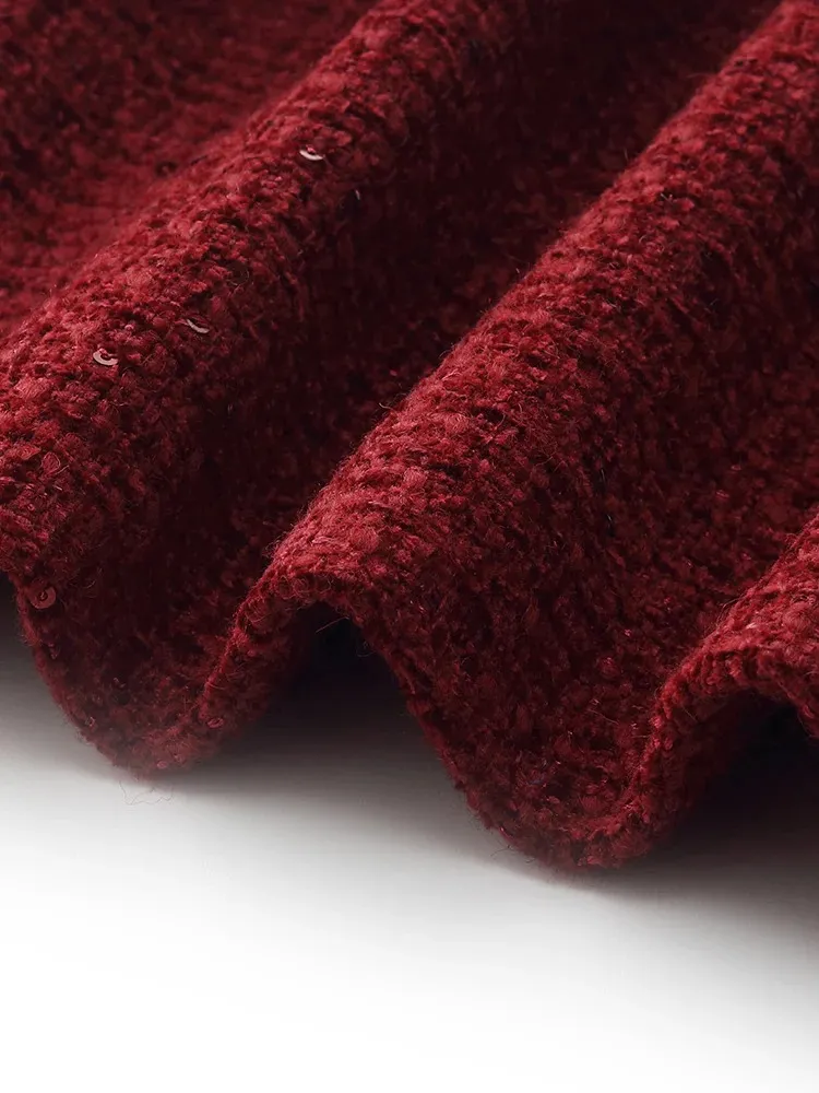 Tweed SequIns Scallop Trim Women Crop Jacket