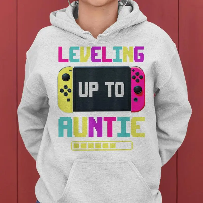 Leveling Up To Auntie Promoted To Aunt Soon To Be Aunt Women Hoodie