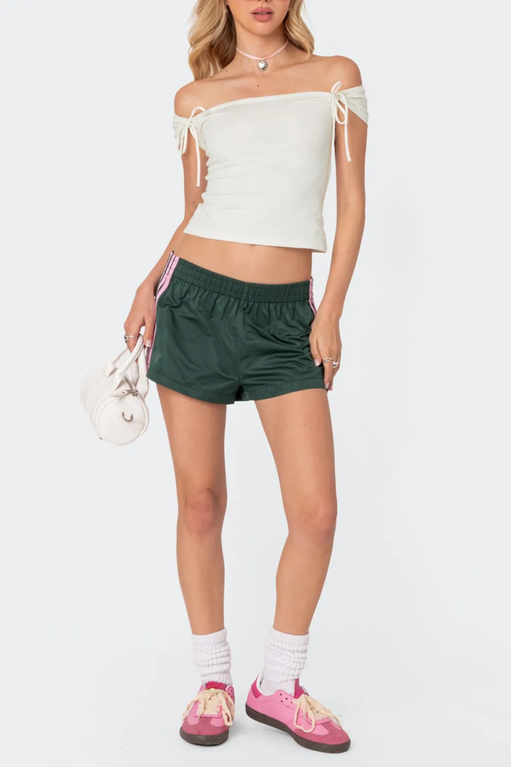 Deep Green Nylon Shorts