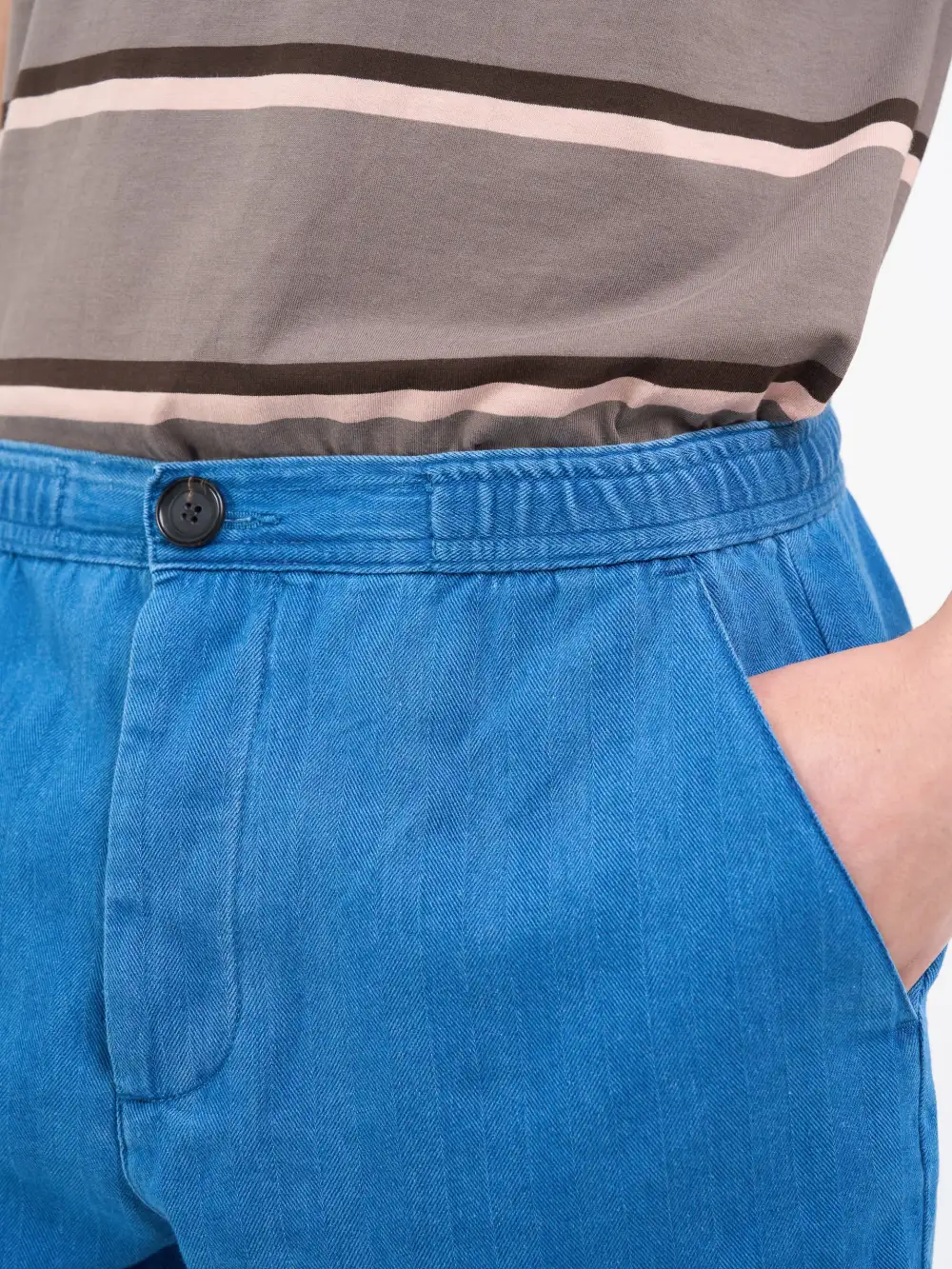 Indigo Straight-Leg Cotton Shorts