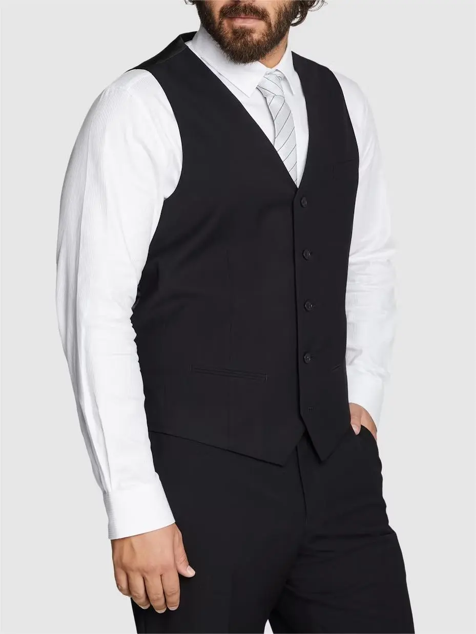 BLACK BUTTON UP WAISTCOAT