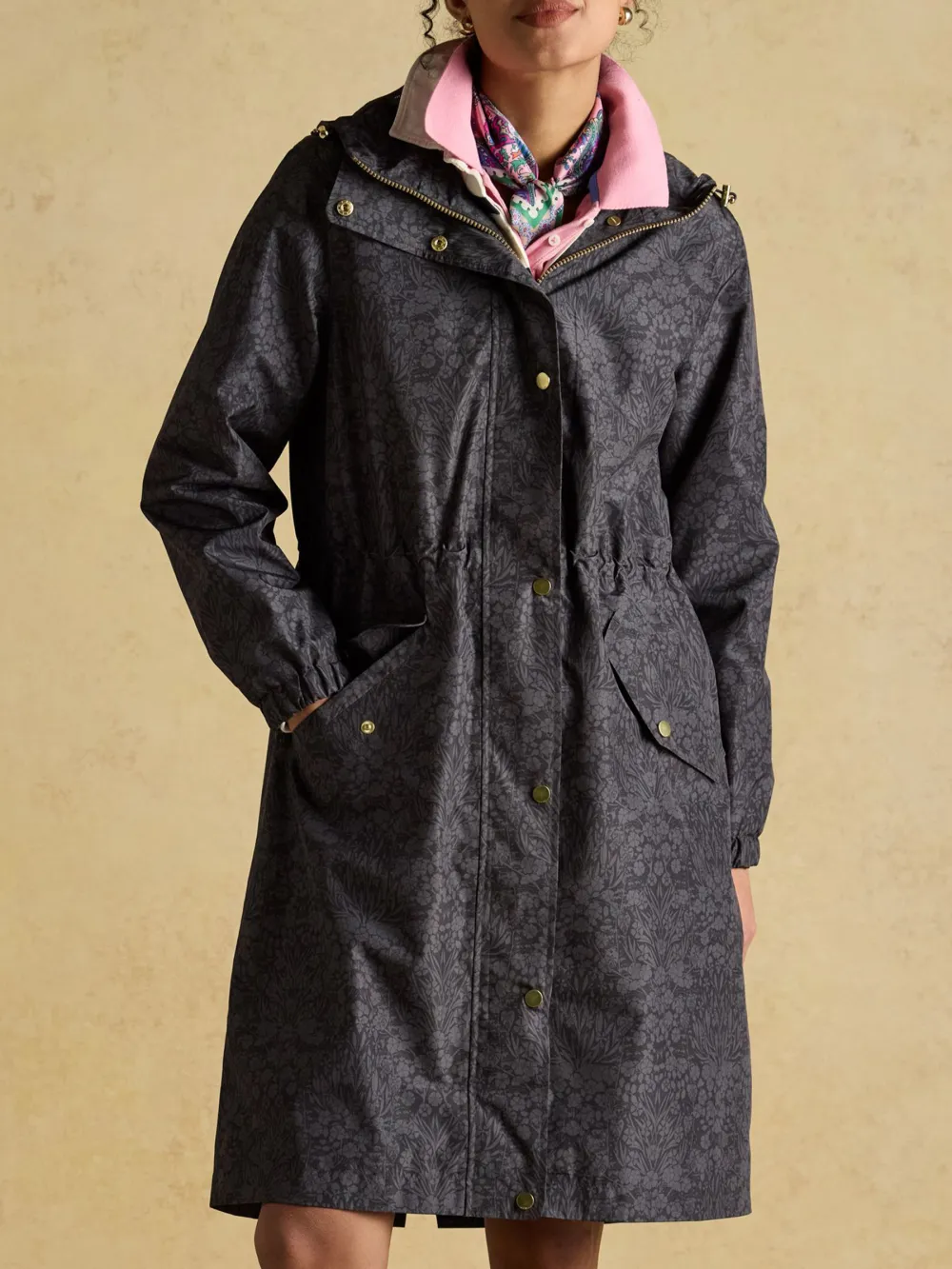 Black Waterproof Foldable Raincoat With Hood