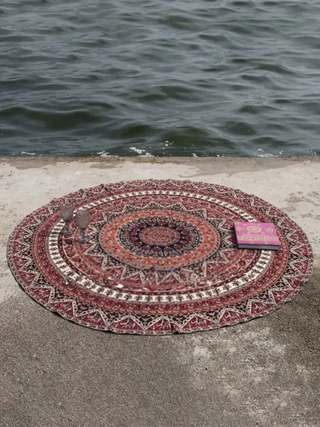 Round sun protection shawl beach towel