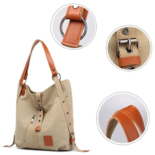 Women's Crossbody Bag Canvas Daily Date Zipper Solid Color Red Blue