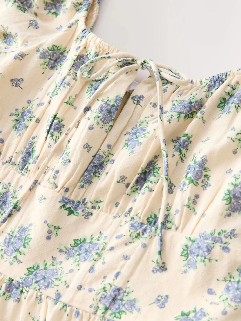 Summer Fresh Bubble Sleeve Pure Cotton Dress