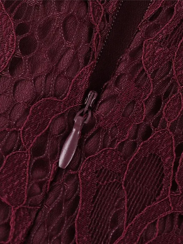 Women‘s Party Dress Lace Dress Knee Length Dress Pink Red Wine Dark Blue Red White Black Sleeveless Pure Color Lace Spring Summer Crew Neck Elegant 2022 XS S M L XL XXL XXXL