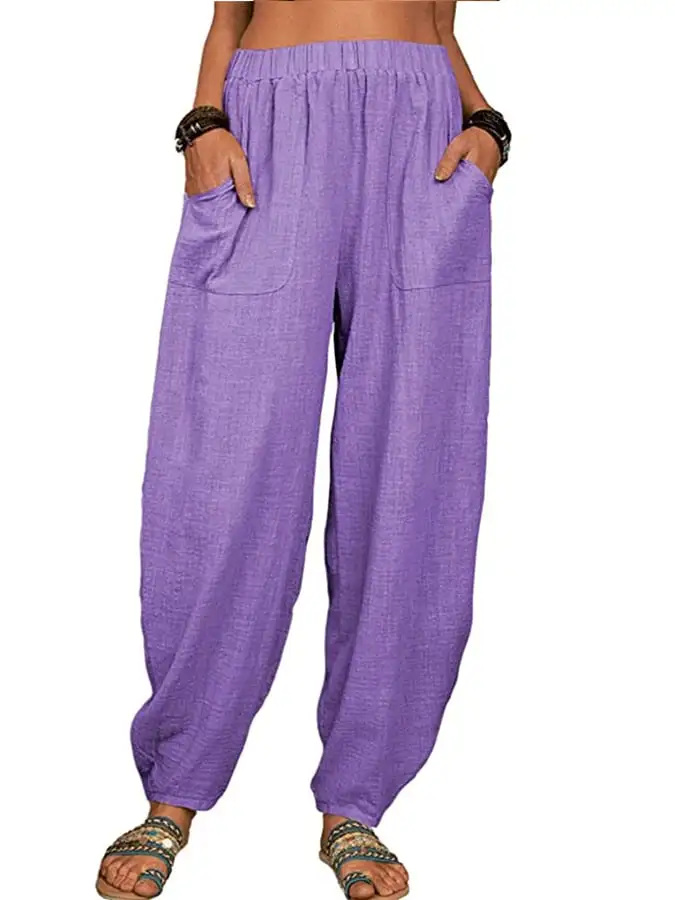 Women's Casual Pocket Loose Trousers