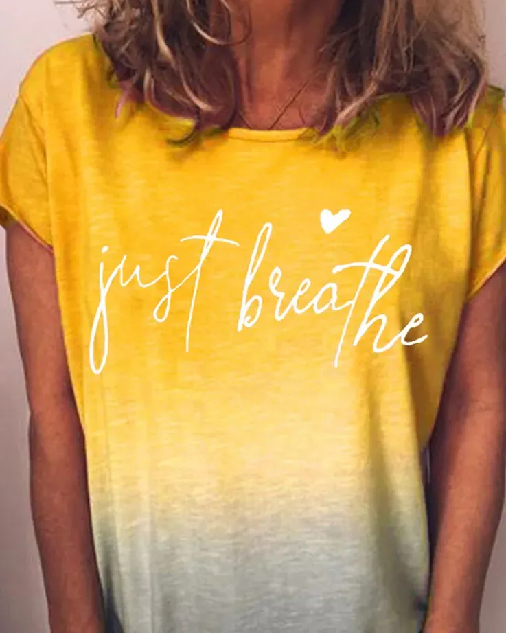 Letter Crew Neck Casual Shirts & Tops