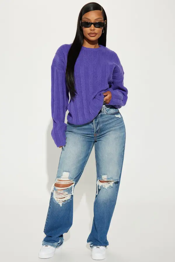 Out And About Sweater - Purple