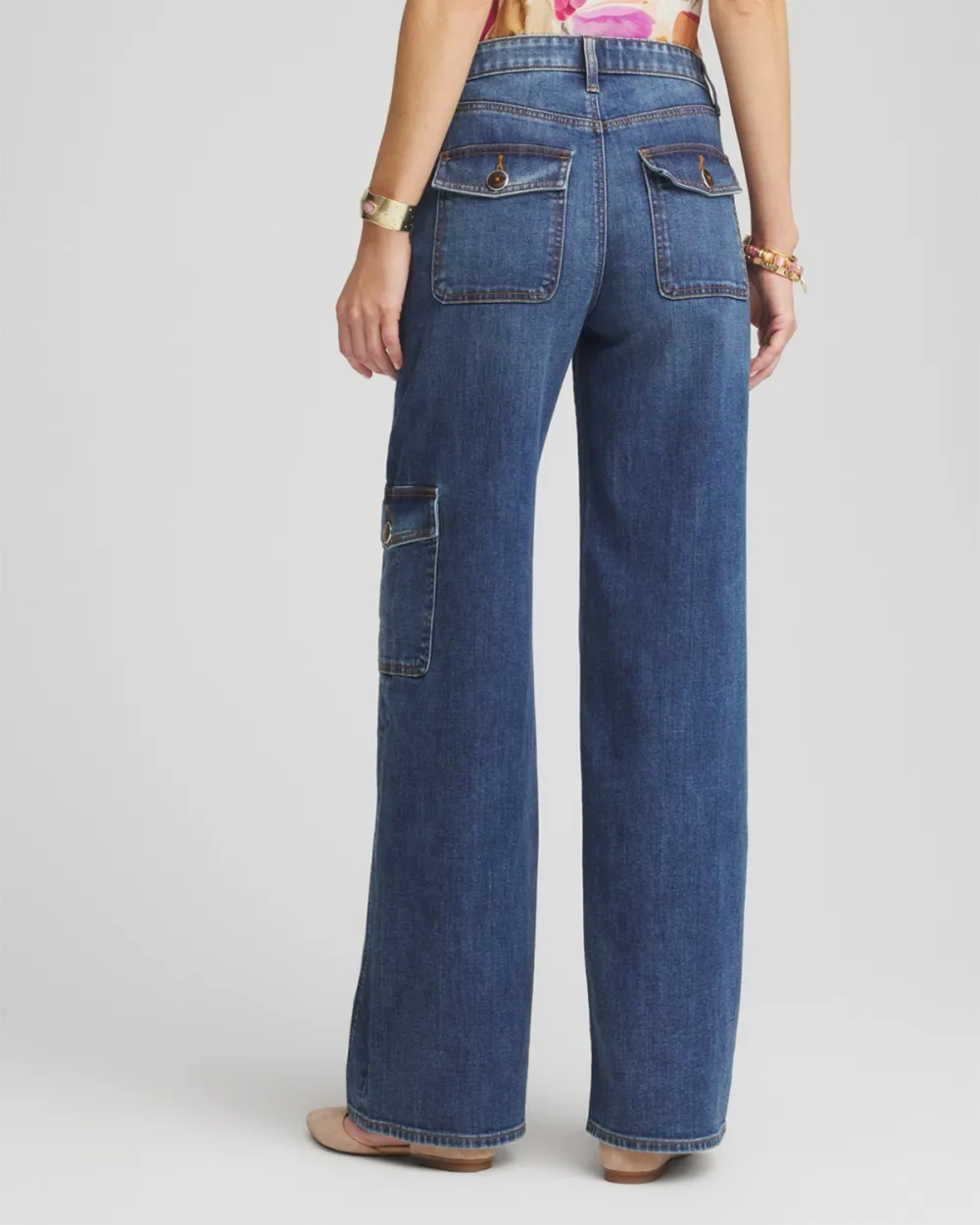 Dark Blue Cargo Denim Jeans