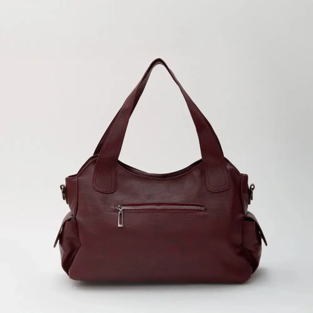 Pocket Front Leather Crossbody Bag