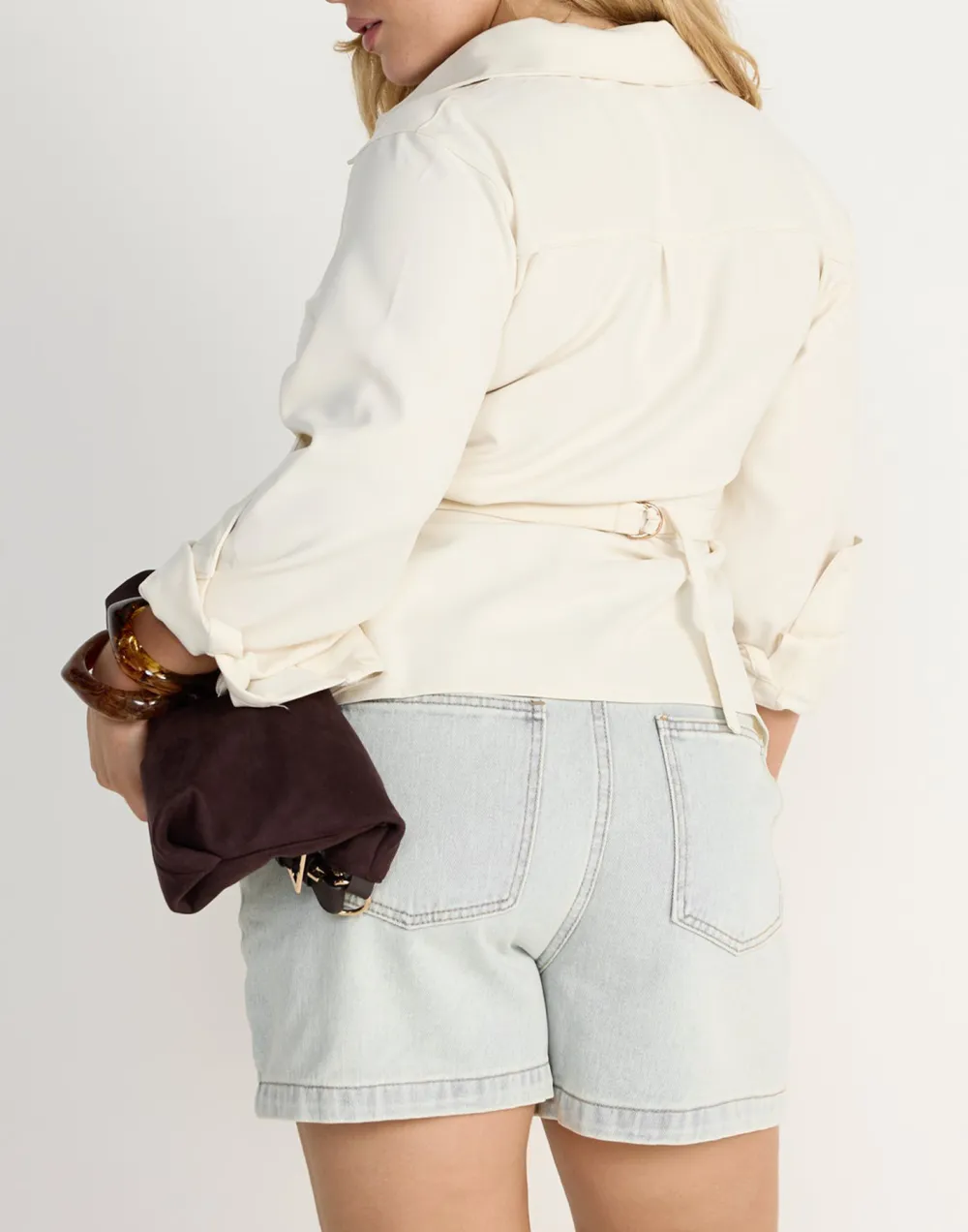 Adjustable Tie Cropped Shirt Top