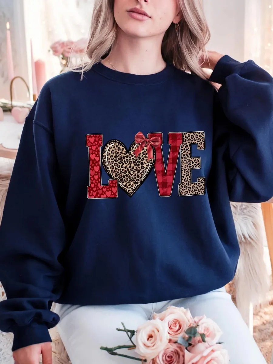 Leopard Love Heart Sweatshirt