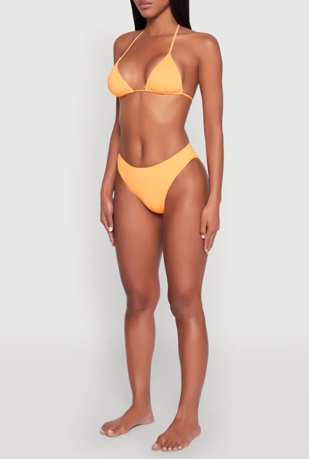 Solid Color Neck Hanging Bikini Top