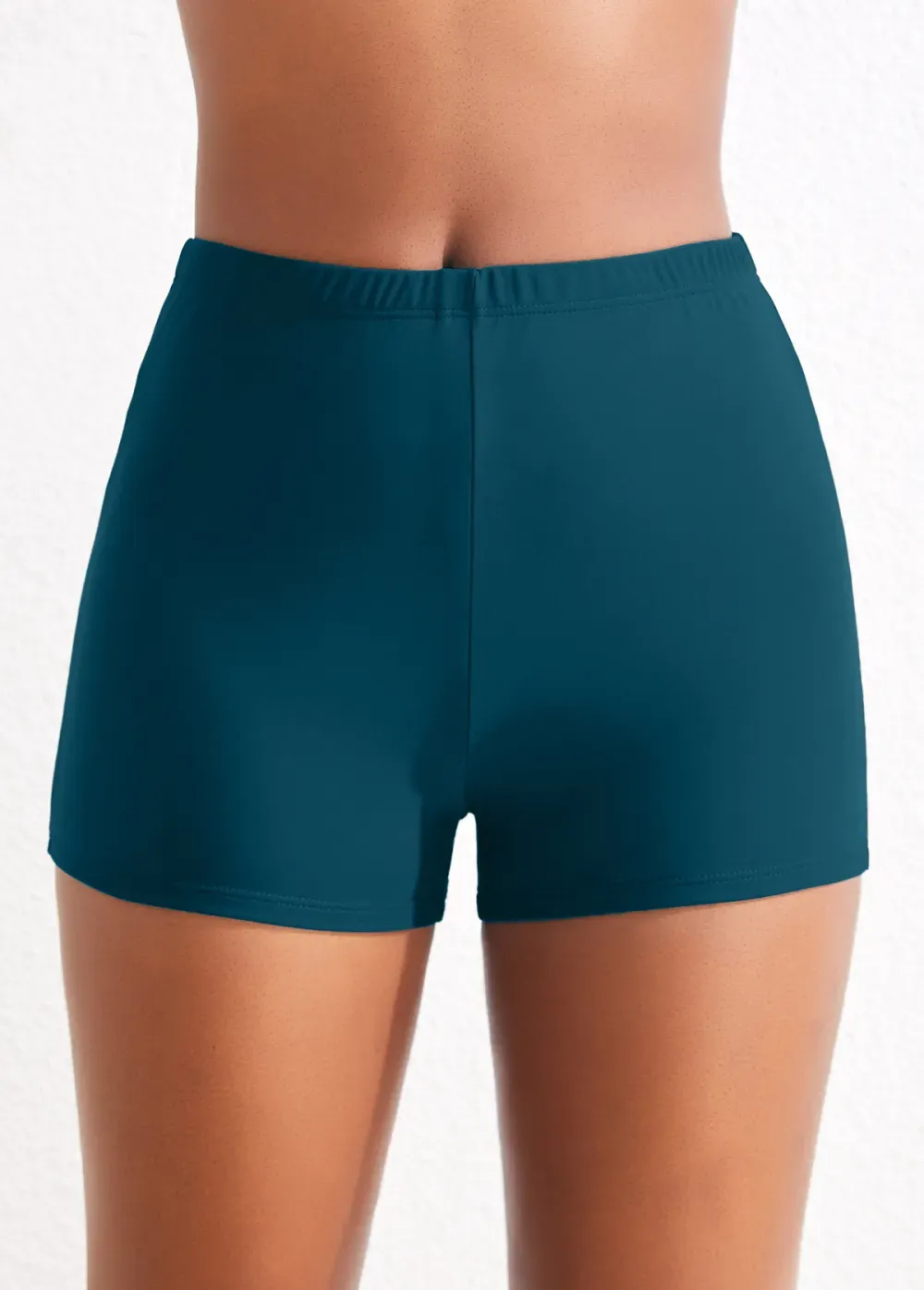 Mid Waisted Peacock Blue Swim Shorts