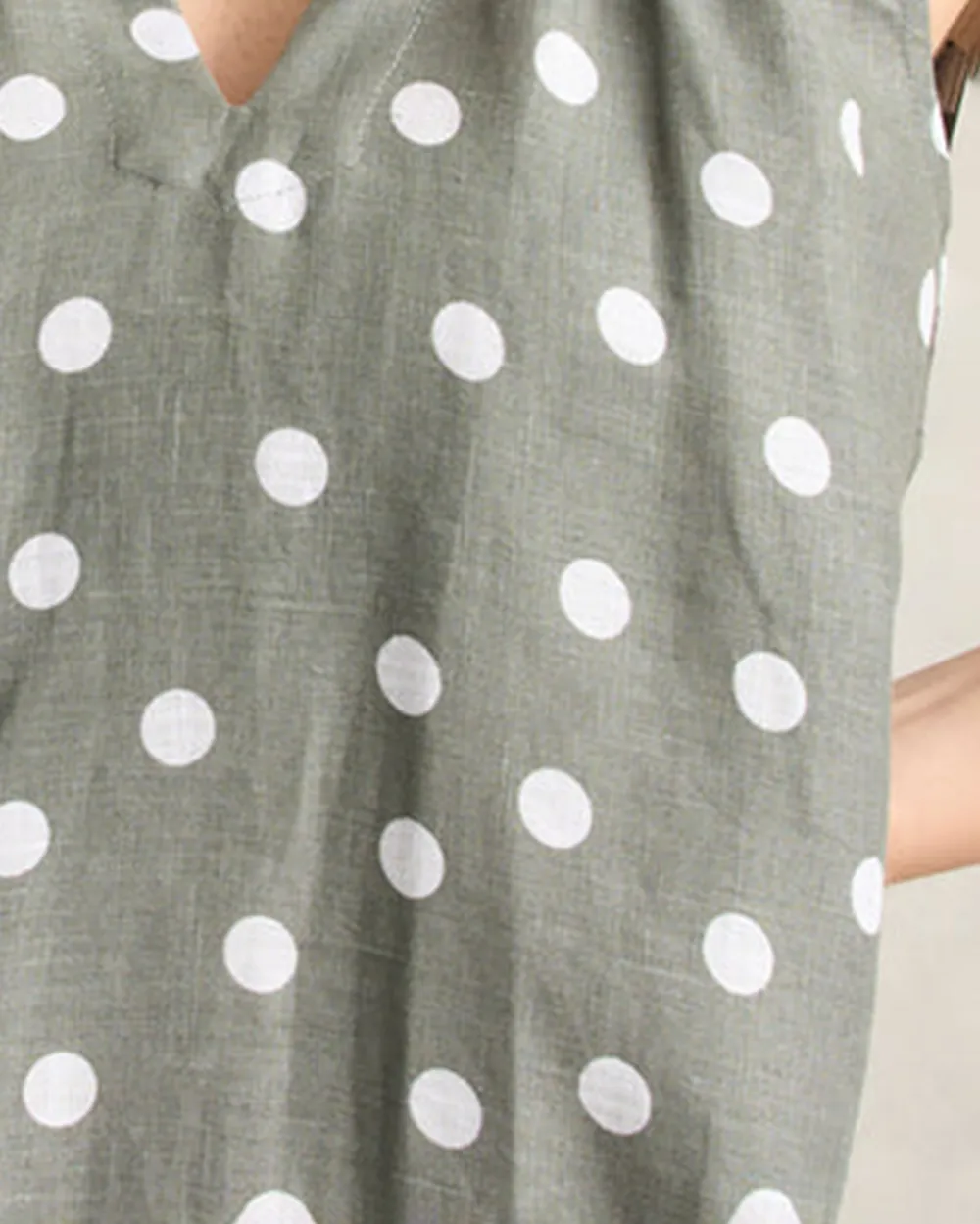 Gathered French Linen Dress