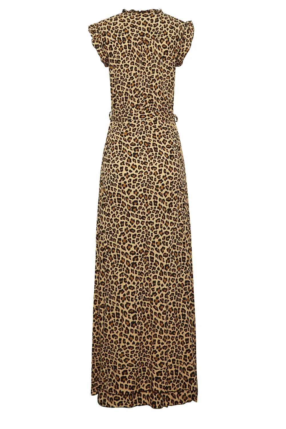LTS Tall Brown Leopard Print Frill Sleeve Maxi Dress