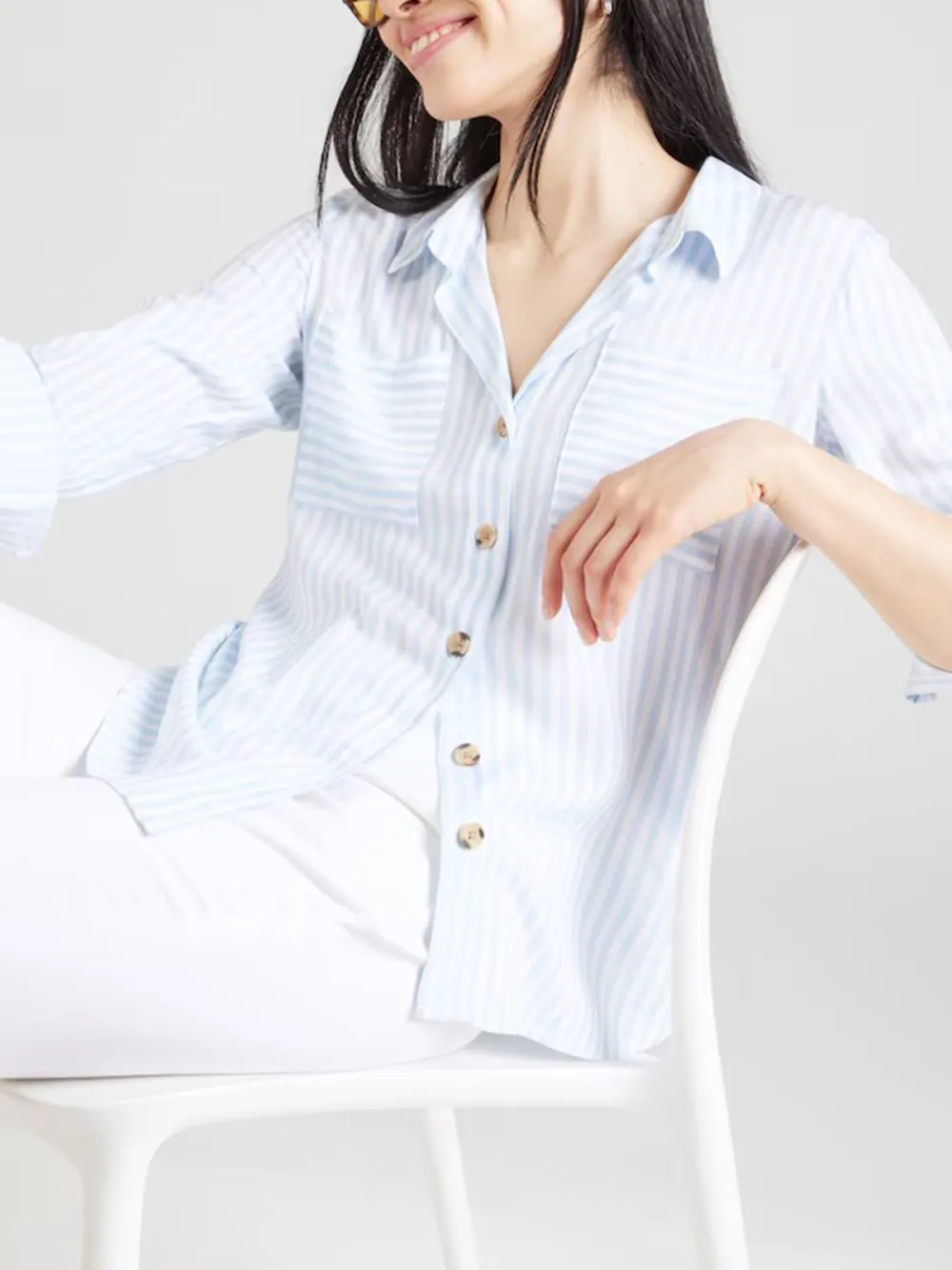 Striped Long Sleeve Casual Style Blouses