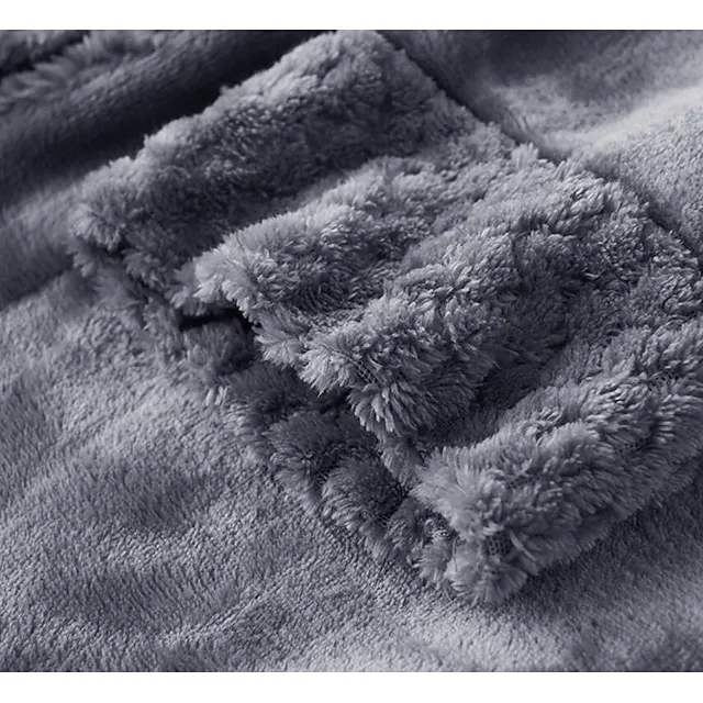 Women's Bathrobe Robes Gown Nighty 1 PCS Pure Color Warm Comfort Plush Robe Xmas Home Christmas Street Fleece Warm Lapel Long Sleeve Basic Belt Included Fall Winter White Pink