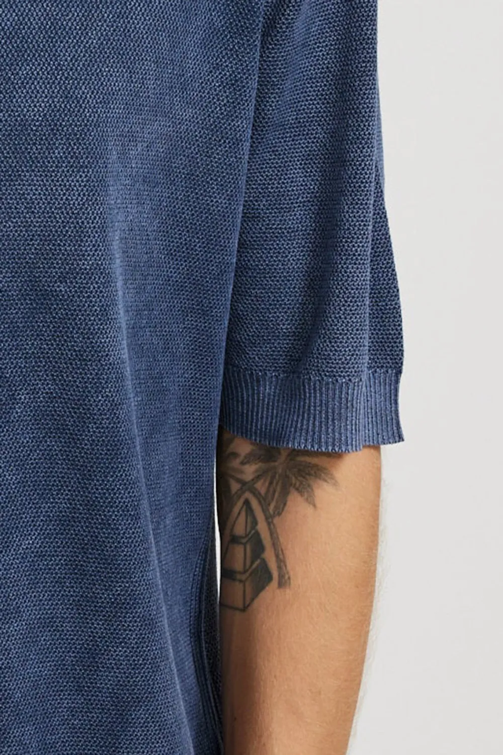 Rice Stitch Polo Midnight