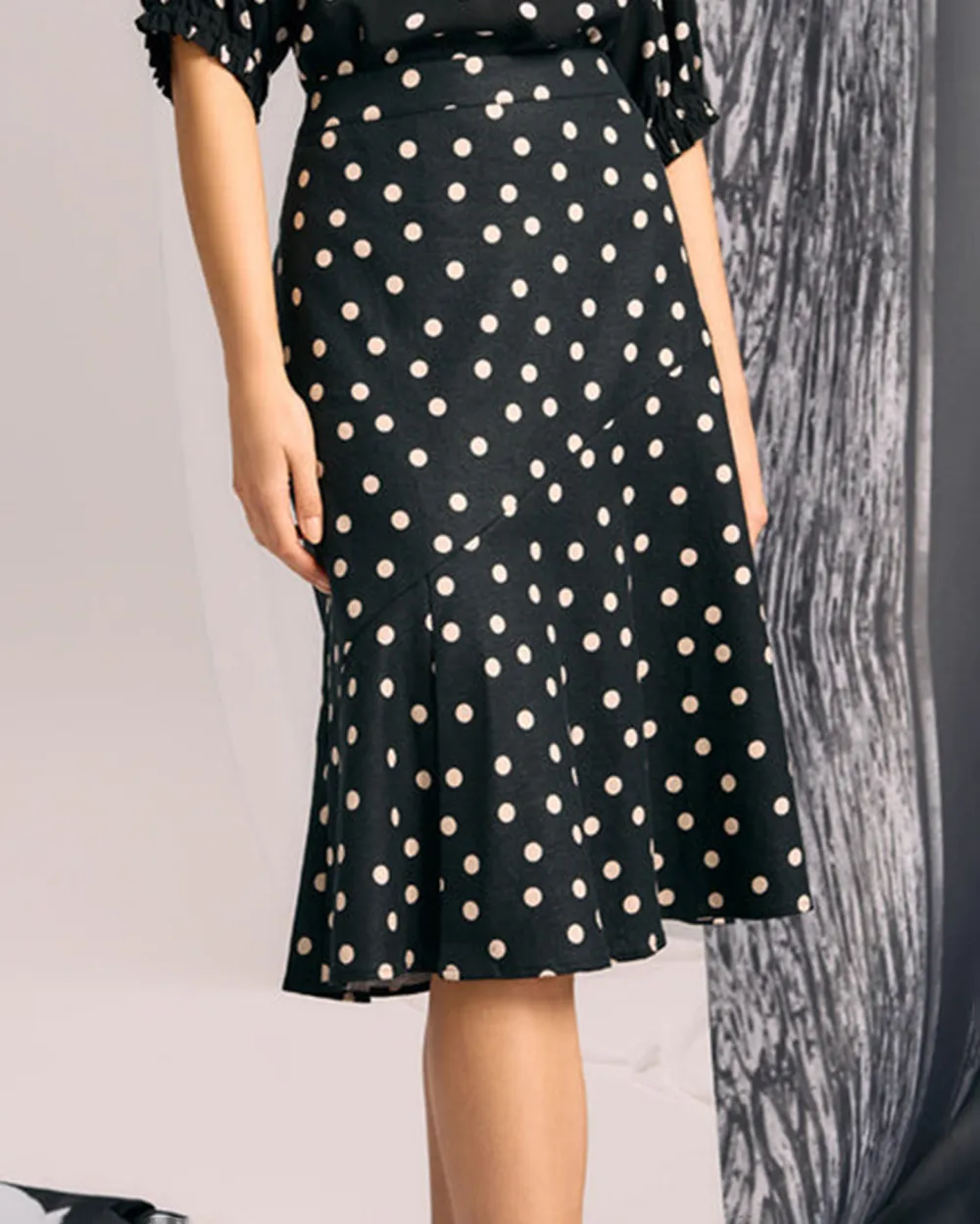 Linen Skirt - Polka Dot