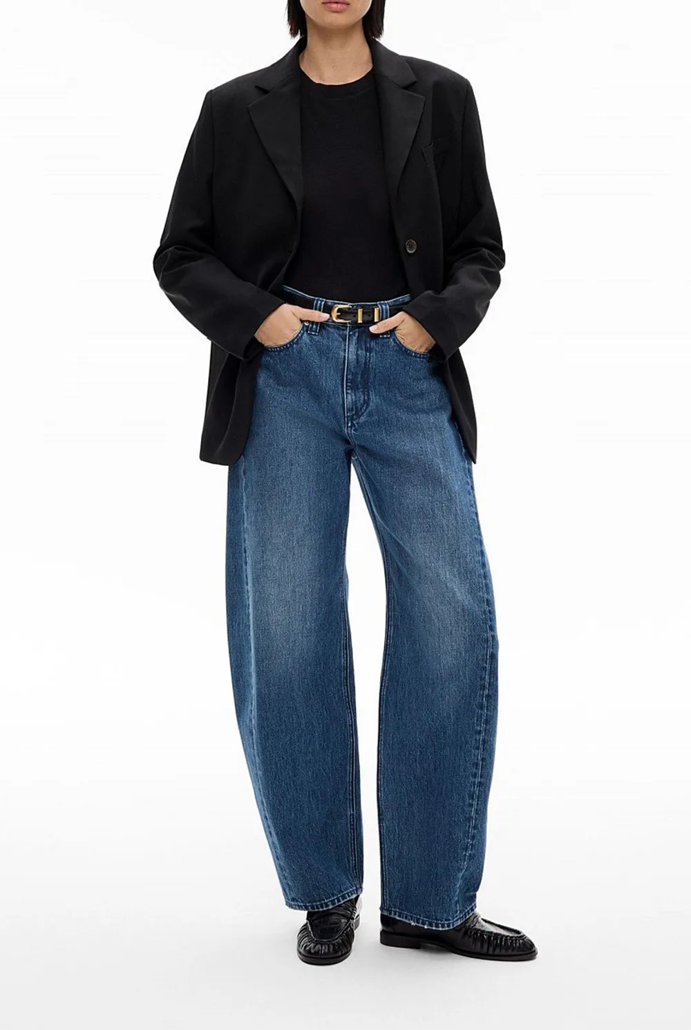 Cylindrical Denim Long Pants