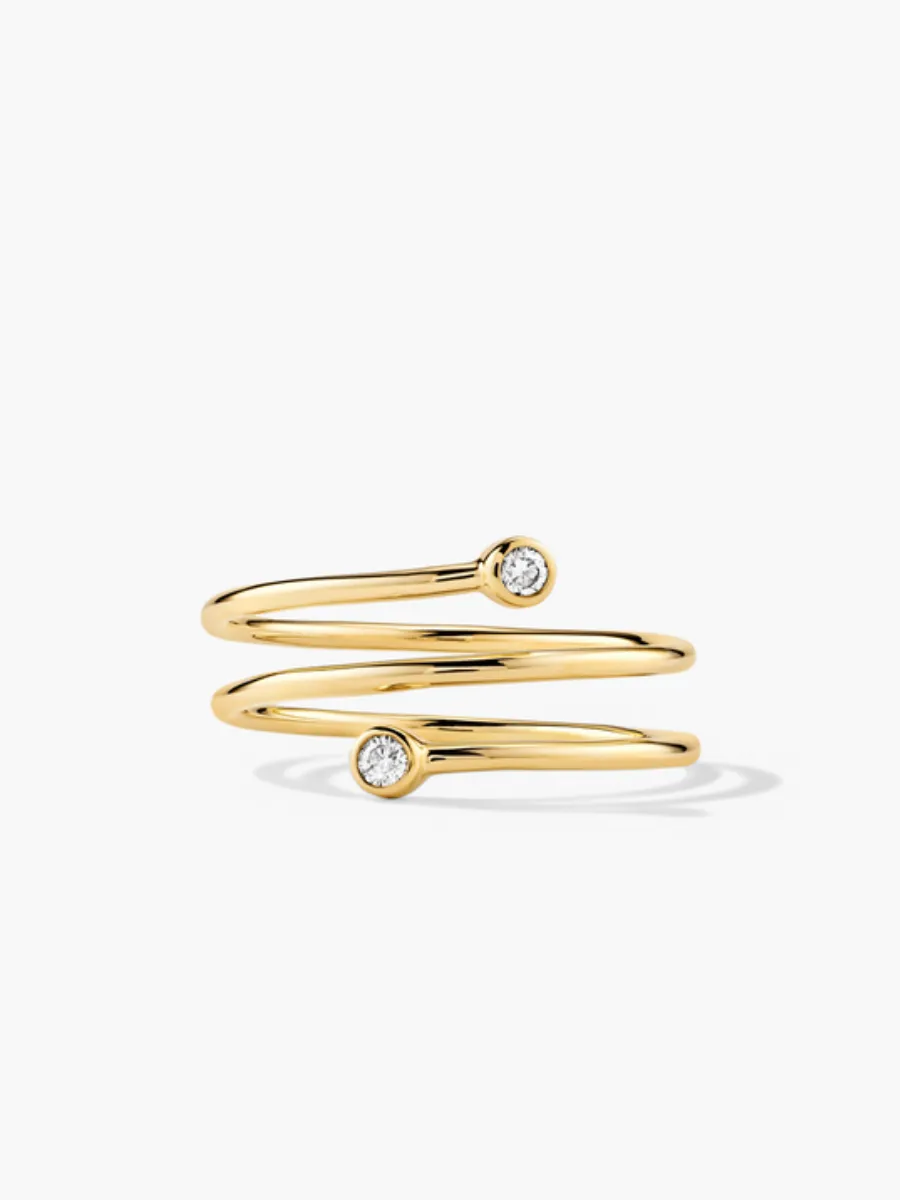 Rhinestone Spiral Ring