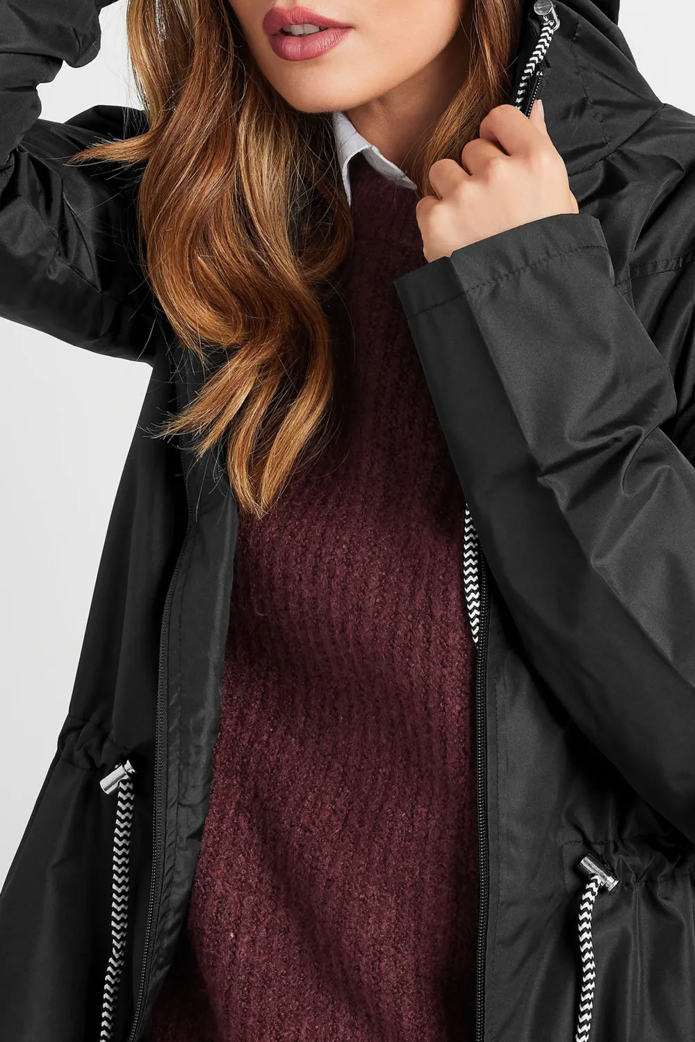 Casual Style Black Pocket Parka