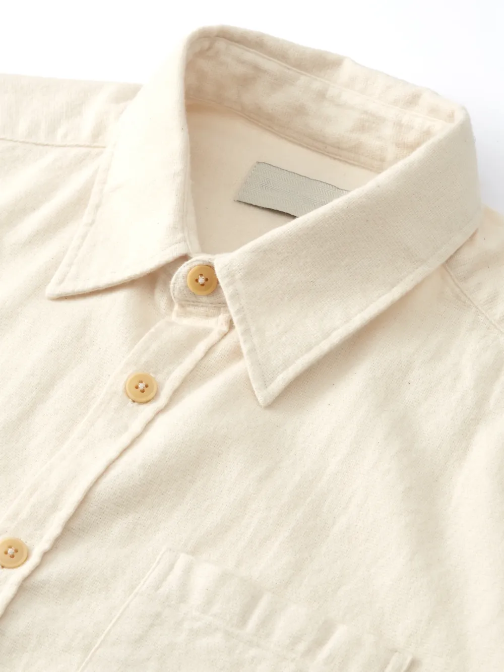Casual Style Cream Cotton Shirt