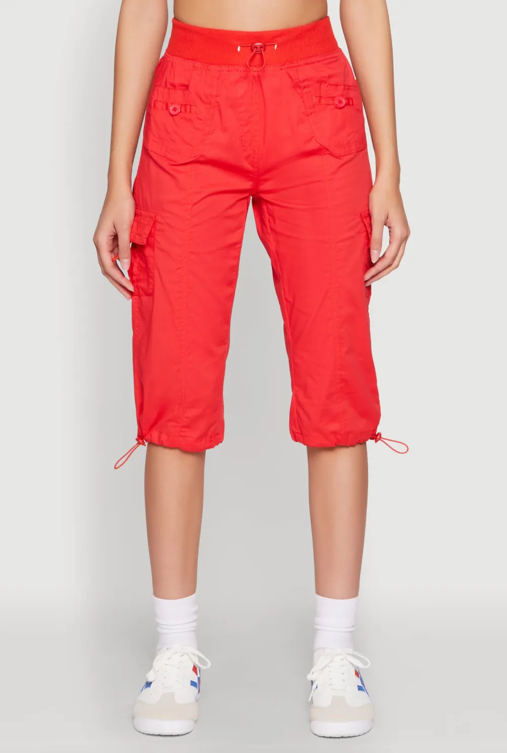 Solid Color Cropped Pants