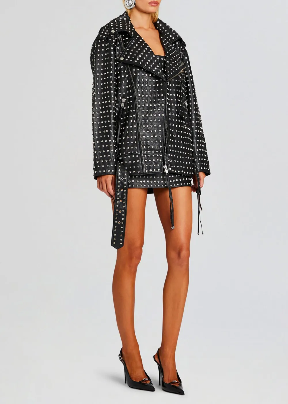 Embellished Leather Jacket