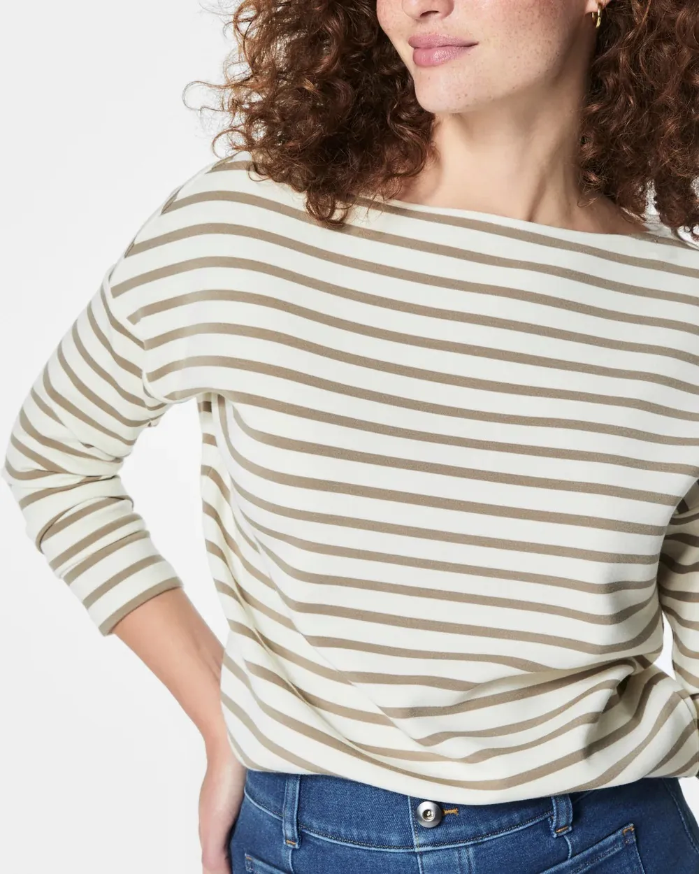 Stripe Boat Neck Top